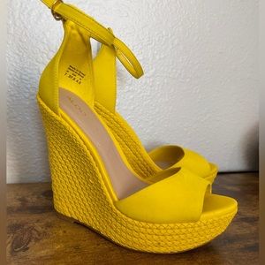 Yellow Wedge Sandals